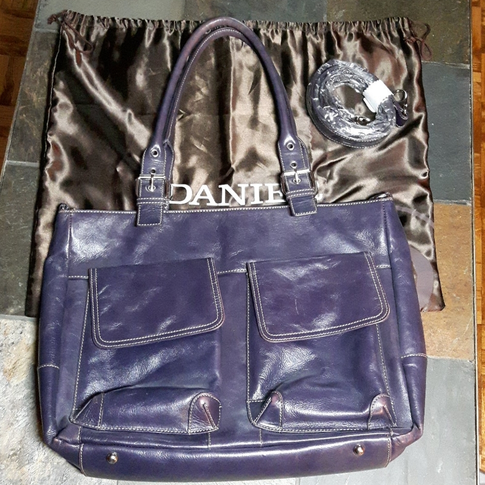 Purple leather bag